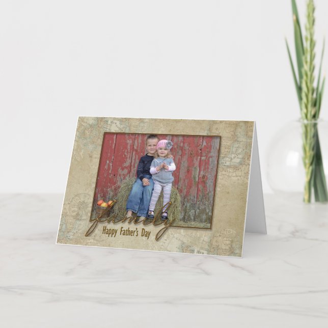 Tarjeta Familia del Día del Padre Foto (Anverso)