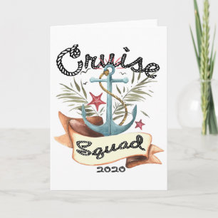 Tarjeta Familia del equipo de crucero viaje de crucero vac