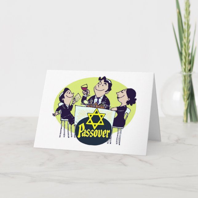 Tarjeta Familia del Passover del vintage (Anverso)