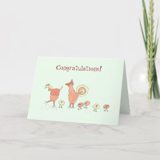 Tarjeta Familia del pollo del recién nacido