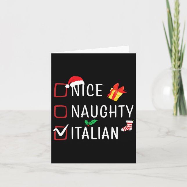 Tarjeta Familia divertida y traviesa de Navidades italiano (Anverso)