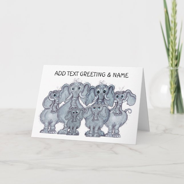 Tarjeta Familia elefante (Anverso)