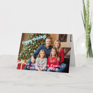 Tarjeta Familia fotográfica moderna Felices Fiestas person