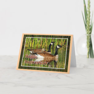 Tarjeta Familia Geese Feliz Aniversario
