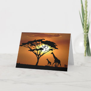 Tarjeta familia giraffe