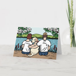 Tarjeta Familia Labrador Amarillo Personalizada Brown S