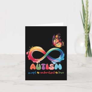 Tarjeta Familia Madre Hijo acepta a niños autistas autismo