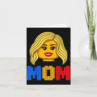 Tarjeta Familia mamá maestro constructor ladrillos bloques