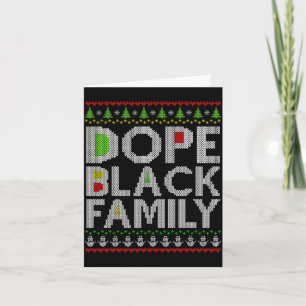Tarjeta Familia Negra 2025 Afro Árbol de Navidad Santa Pj