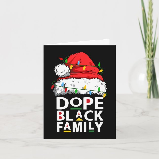 Tarjeta Familia Negra Africana Dope Equipo Afro Santa a Ju (Anverso)