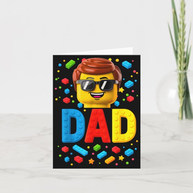 Tarjeta Familia Papá Maestro Constructor Edificio Ladrillo (Anverso)
