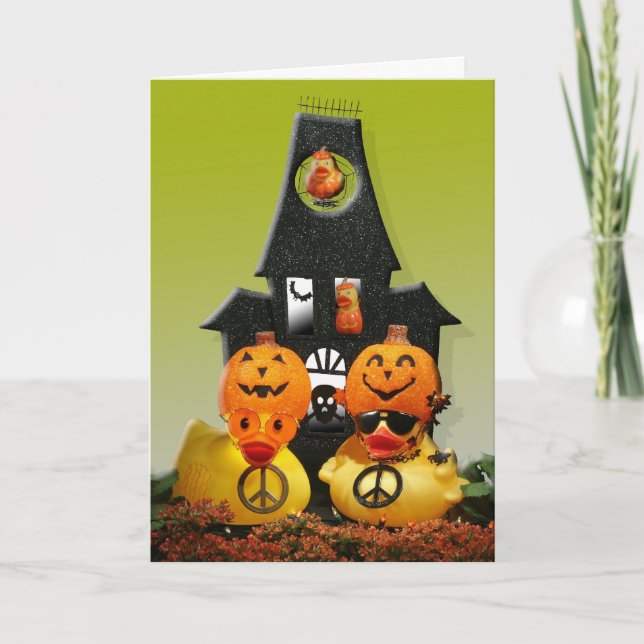 Tarjeta Familia Pumpkinhead ("Truco o paz") (Anverso)