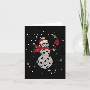 Tarjeta Familia Santa Hat Snowman Navidad a juego de bolas