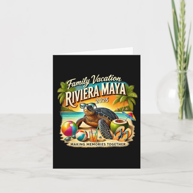 Tarjeta Familia Vacaciones Riviera Maya 2025 Haciendo Recu (Anverso)