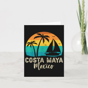 Tarjeta Familia Vintage Costa Maya México Sunset Mating V