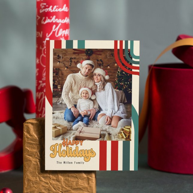 Tarjeta familiar de amigos de Navidades Retro Holi (Subido por el creador)