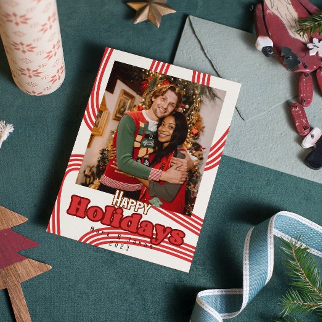 Tarjeta familiar de amigos de Navidades Retro Holi (Subido por el creador)