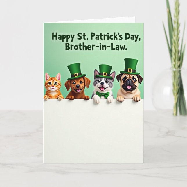Tarjeta familiar de animales festivos (Anverso)