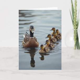 Tarjeta familiar de aves acuáticas rayadas
