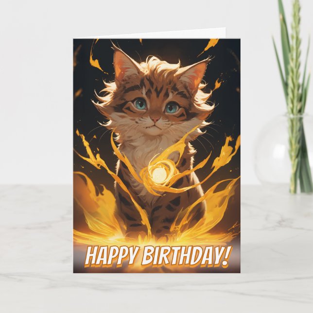 Tarjeta Familiar de incendio de gato de tigre místico (Anverso)
