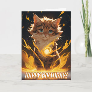 Tarjeta Familiar de incendio de gato de tigre místico