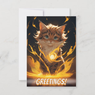 Tarjeta Familiar de incendio de gato de tigre místico