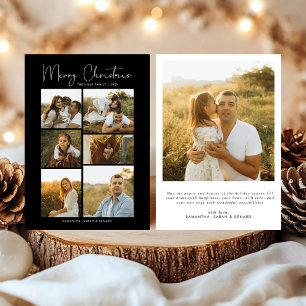 Tarjeta Familiar de Navidad con Guión Merry Minima