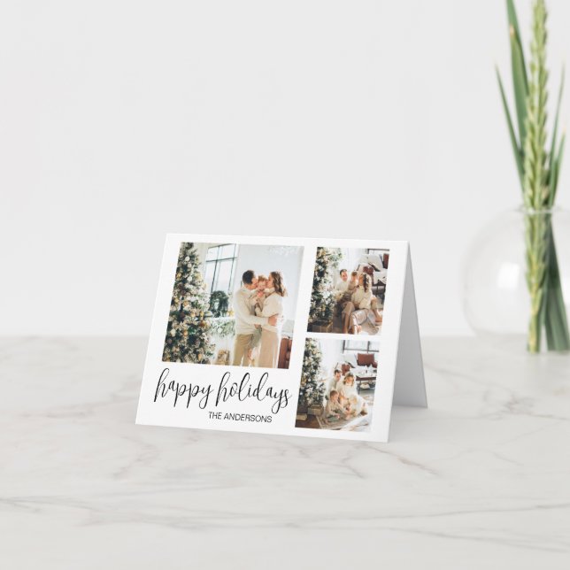 Tarjeta familiar de Navidades de vacaciones de Año (Anverso)