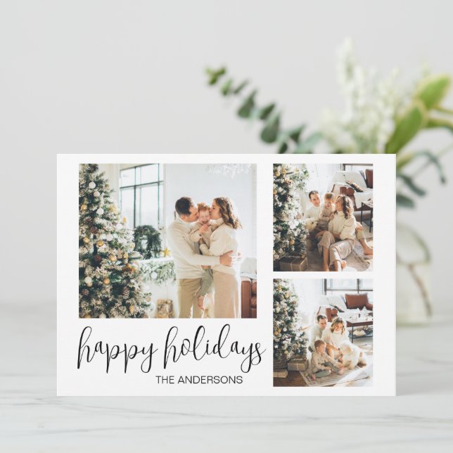 Tarjeta familiar de Navidades de vacaciones de Año (Anverso de pie)