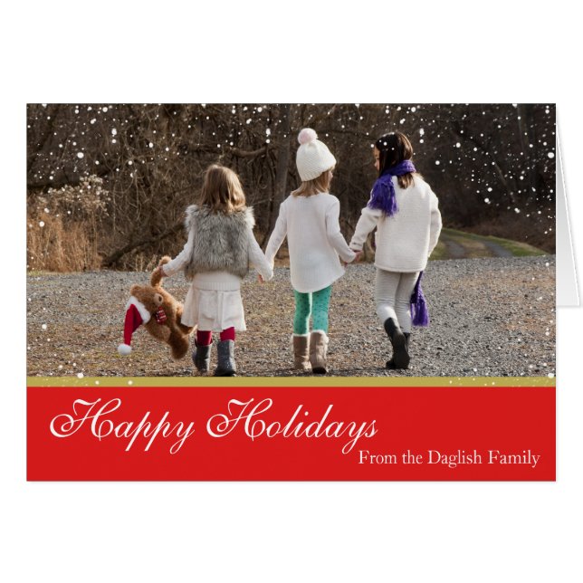 Tarjeta familiar de Navidades Snowley (Anverso (Horizontal))