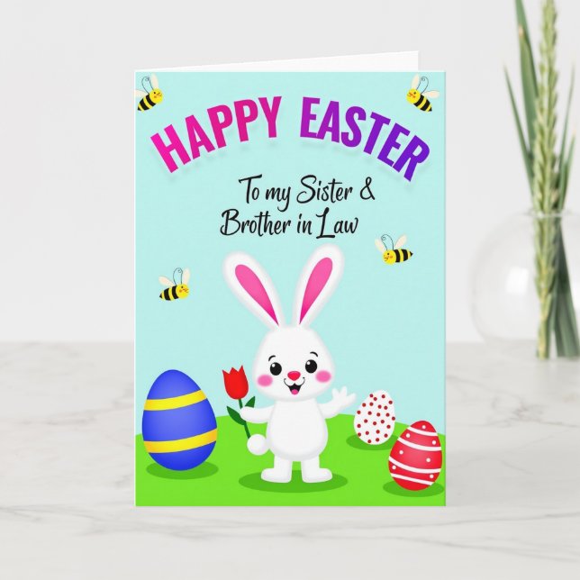 Tarjeta familiar de Pascua feliz (Anverso)