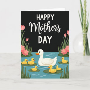 Tarjeta familiar del día de las madres acuáticas