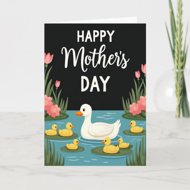 Tarjeta familiar del día de las madres acuáticas (Anverso)
