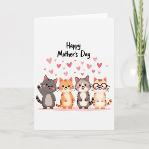 Tarjeta Familiar Felina Conmovedora