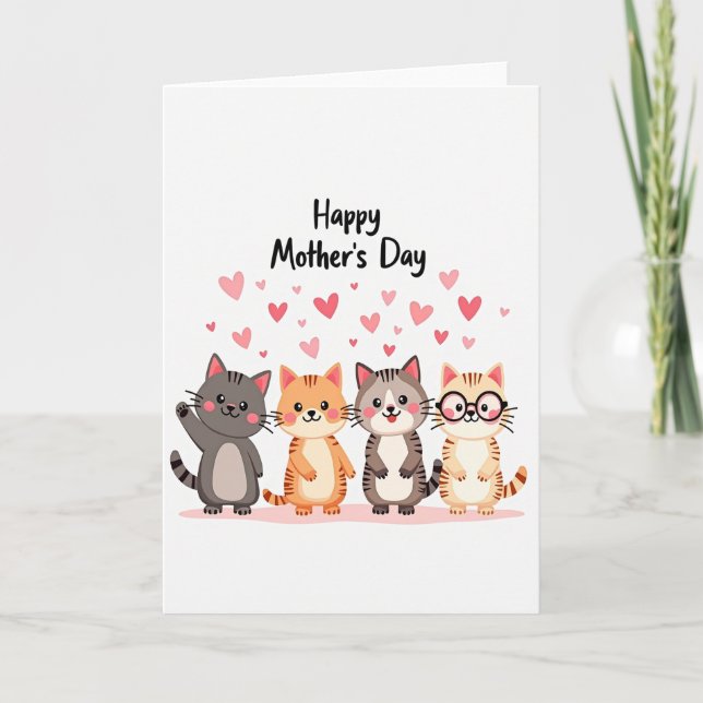 Tarjeta Familiar Felina Conmovedora (Anverso)