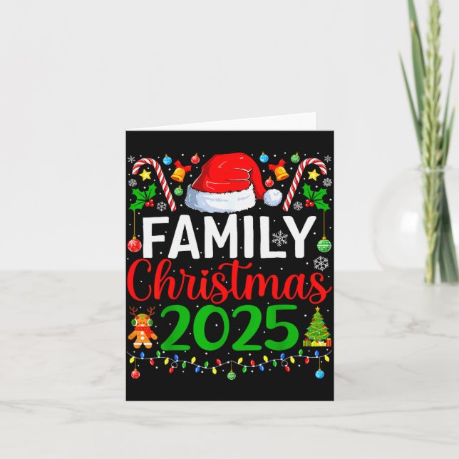 Tarjeta Family Christmas 2025 Matching Pajamas Xmas Family (Anverso)