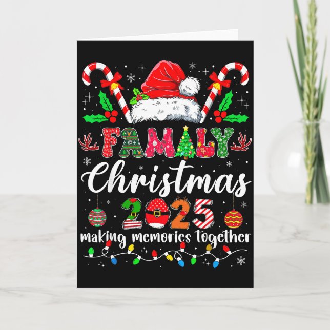 Tarjeta Family Christmas 2025 Matching Santa Tee Xmas Paja (Anverso)
