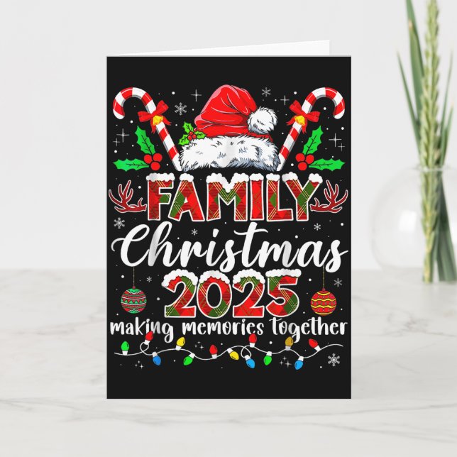 Tarjeta Family Christmas 2025 Matching Santa Tee Xmas Paja (Anverso)