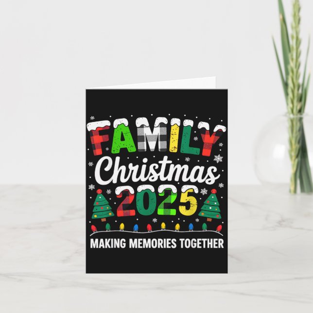 Tarjeta Family Christmas 2025 Matching Squad Santa Red Pla (Anverso)