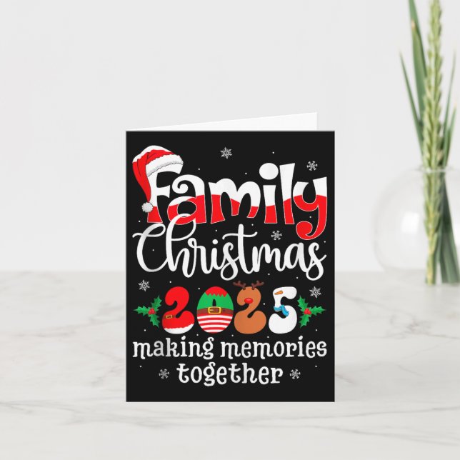Tarjeta Family Christmas 2025 Matching Xmas Pajamas Christ (Anverso)