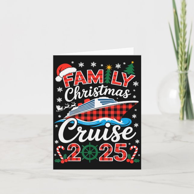 Tarjeta Family Christmas Cruise 2025 Holiday Vacations For (Anverso)