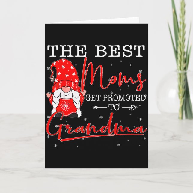 Tarjeta Family Christmas Gnome The Moms Get Promoted To Gr (Anverso)