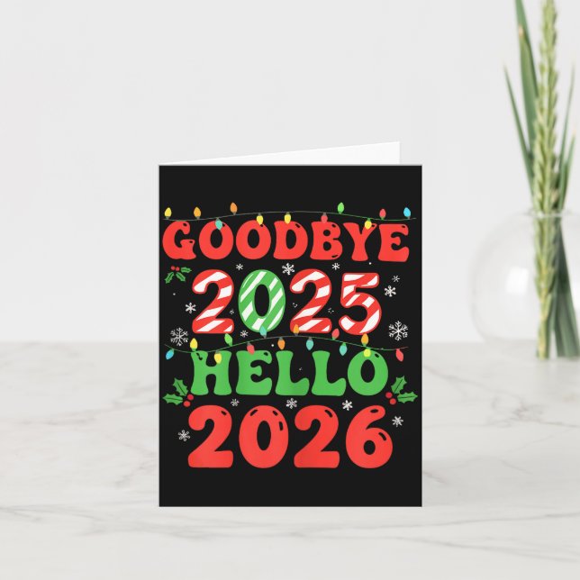 Tarjeta Family Christmas Shirts Matching 2025, Funny Nye H (Anverso)