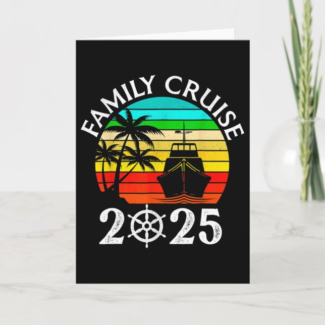 Tarjeta Family Cruise 2025 Vacation Trip Cruising Family M (Anverso)