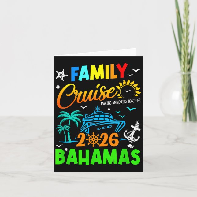 Tarjeta Family Cruise 2026 Bahamas Cruising Together Squad (Anverso)