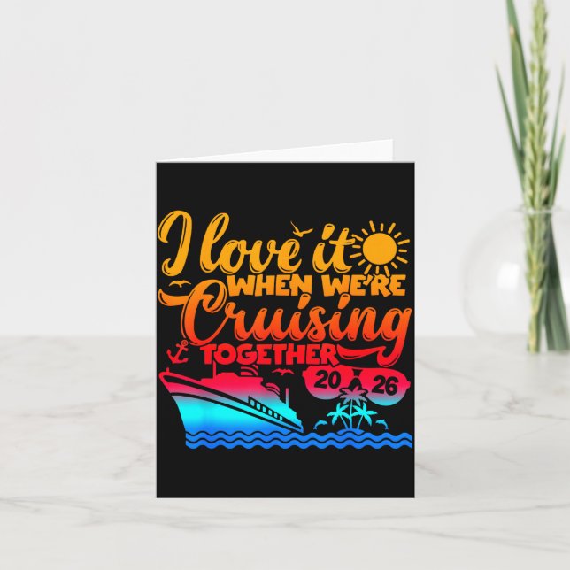 Tarjeta Family Cruise 2026 I Love It When We're Cruisin' T (Anverso)