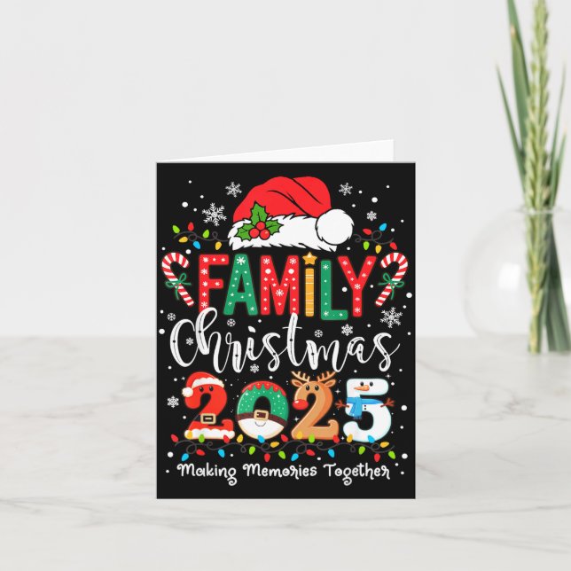Tarjeta Family Funny Christmas Matching 2025 Santa Tee Paj (Anverso)