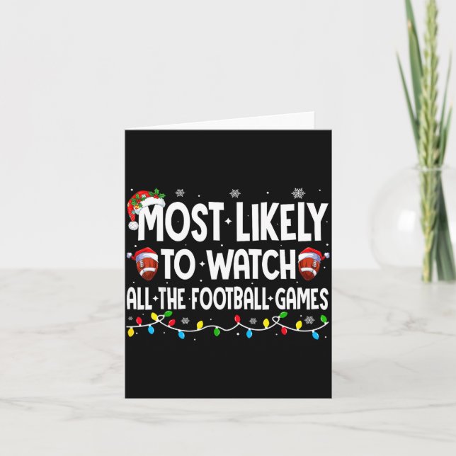 Tarjeta Family Matching Most Likely To Watch All The Footb (Anverso)