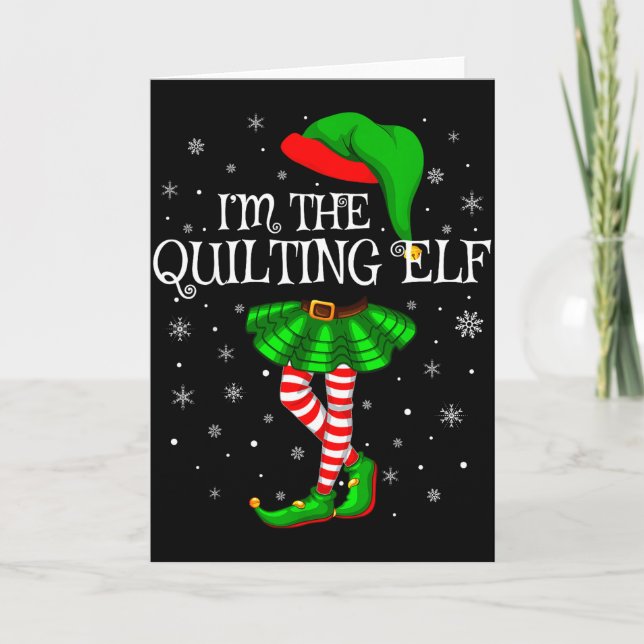 Tarjeta Family Matching Women Girls I'm The Quilting Elf C (Anverso)