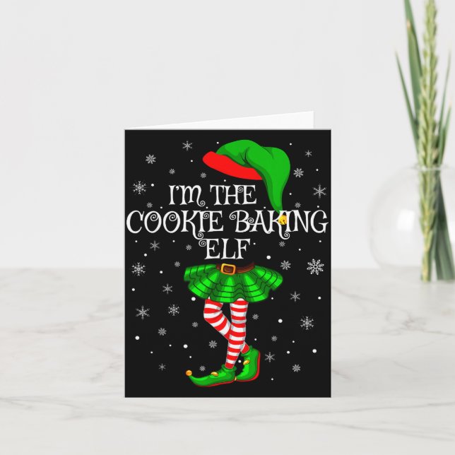 Tarjeta Family Matching Women Girls The Cookie Baking Elf  (Anverso)